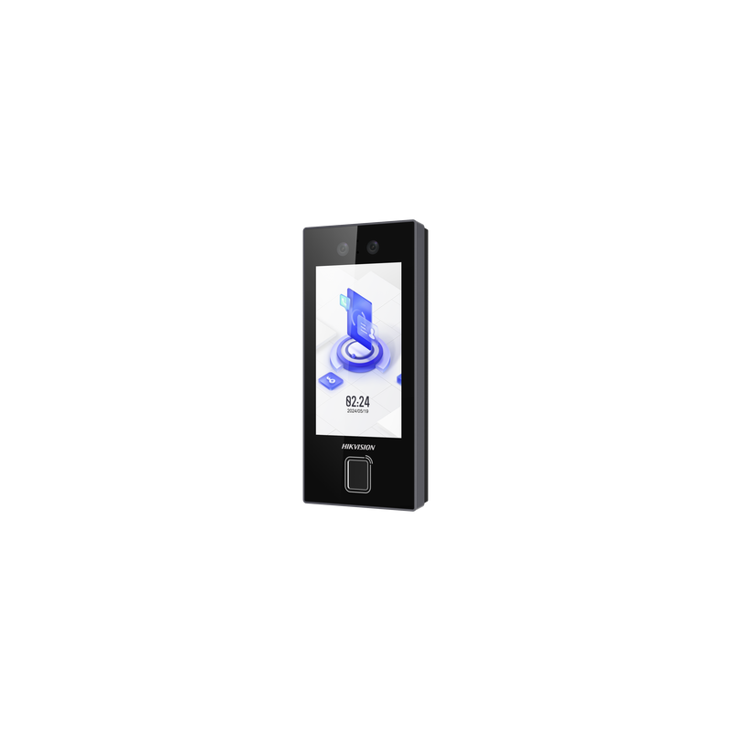 Terminal Facial Min Moe con LECTOR DE HUELLAS y Tarjetas MIFARE / 3000 Rostros / 3000 Huellas / Pantalla 4.5" / Administrable en la Nube con Hik-Connect Teams  / Exterior IP65  / PoE / WiFi / HIK-IA