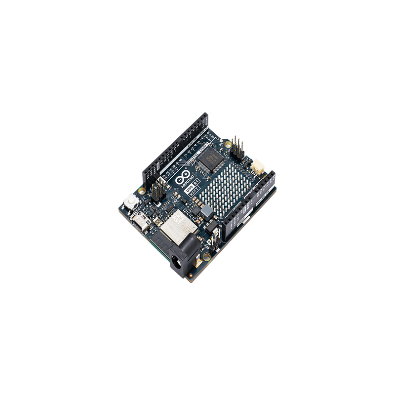 ARDUINO UNO REV4 WIFI, Retrocompatible con la UNO R3, la Arduino UNO R4 WiFi incluye una matriz LED 12x8 para interfaz mejorada y destaca por su conectividad y mayor potencia de procesamiento