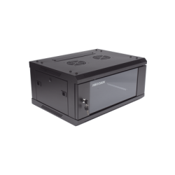 Gabinete para Montaje en Pared - Piso / Puerta de Cristal Templado / Cuerpo Fijo / 4 Unidades de Rack / 19" / Fabricado en Acero