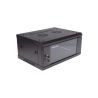 Gabinete para Montaje en Pared - Piso / Puerta de Cristal Templado / Cuerpo Fijo / 4 Unidades de Rack / 19" / Fabricado en Acero