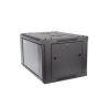 Gabinete para Montaje en Pared - Piso / Puerta de Cristal Templado / Cuerpo Fijo / 6 Unidades de Rack / 19" / Fabricado en Acero