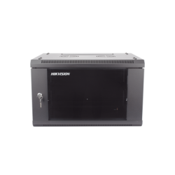 Gabinete para Montaje en Pared - Piso / Puerta de Cristal Templado / Cuerpo Fijo / 6 Unidades de Rack / 19" / Fabricado en Acero