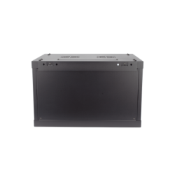 Gabinete para Montaje en Pared - Piso / Puerta de Cristal Templado / Cuerpo Fijo / 6 Unidades de Rack / 19" / Fabricado en Acero