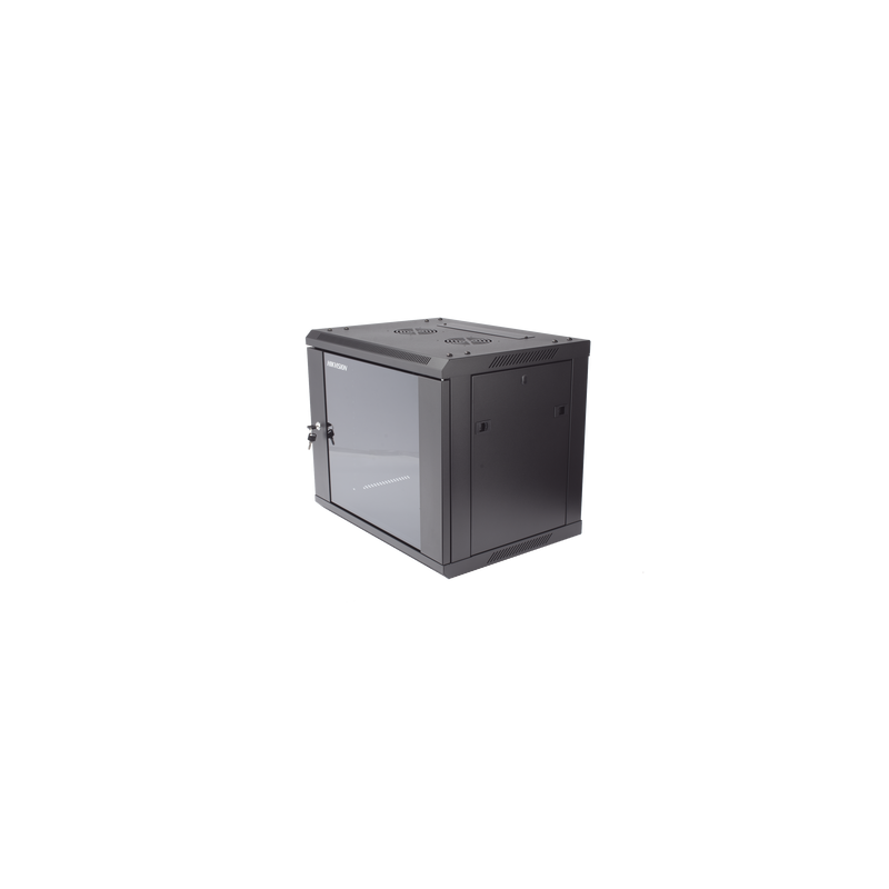 Gabinete para Montaje en Pared - Piso / Puerta de Cristal Templado / Cuerpo Fijo / 9 Unidades de Rack / 19" / Fabricado en Acero