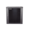 Gabinete para Montaje en Pared - Piso / Puerta de Cristal Templado / Cuerpo Fijo / 12 Unidades de Rack / 19" / Fabricado en Acero