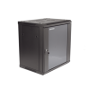 Gabinete para Montaje en Pared - Piso / Puerta de Cristal Templado / Cuerpo Fijo / 12 Unidades de Rack / 19" / Fabricado en Acero