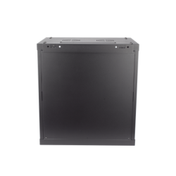 Gabinete para Montaje en Pared - Piso / Puerta de Cristal Templado / Cuerpo Fijo / 12 Unidades de Rack / 19" / Fabricado en Acero