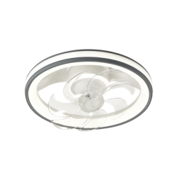 Ventilador de Techo con Luminario LED de  110 V CA 50/60 Hz /  88 W /4500 Lm / 6500 - 4 000 - 2 700 K /3 Tonos de Luz / 500 mm / 6 Velocidades / Dimeable /Color Blanco y Gris.
