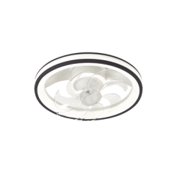 Ventilador de Techo con Luminario LED de  110 V CA 50/60 Hz /  88 W /4500 Lm / 6500 - 4 000 - 2 700 K /3 Tonos de Luz / 501 mm / 6 Velocidades / Dimeable / Color Blanco y Negro.