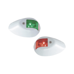 Set de Luces de Navegación Verticales Rojo / Verde con Carcasa en Color Blanco para Embarcaciones a Motor de Menos de 20 Metros
