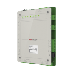 Controlador de Acceso 2 Puertas Administrable en la Nube con Hik-Connect Teams / Interfaz Web / 4 Lectores de Huella o Tarjeta / 100,000 Tarjetas / 10,000 Huellas / Incluye Gabinete y Fuente de Alimentación 12 Vcd 8 A / Soporta Batería de Re
