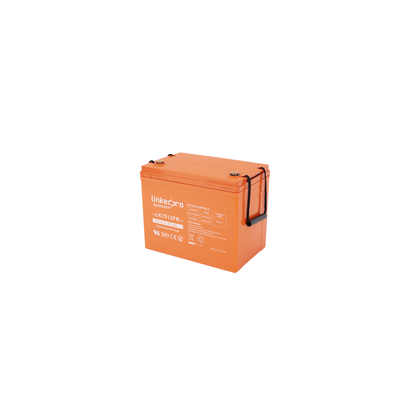 Batería 12 V / 75 Ah / UL / Tecnología AGM-VRLA / Vida útil promedio de 5 años / Retardo a la flama / Para uso en equipo electrónico, Alarmas de Intrusión / Incendio/ Control de acceso / Video Vigilancia / Termina
