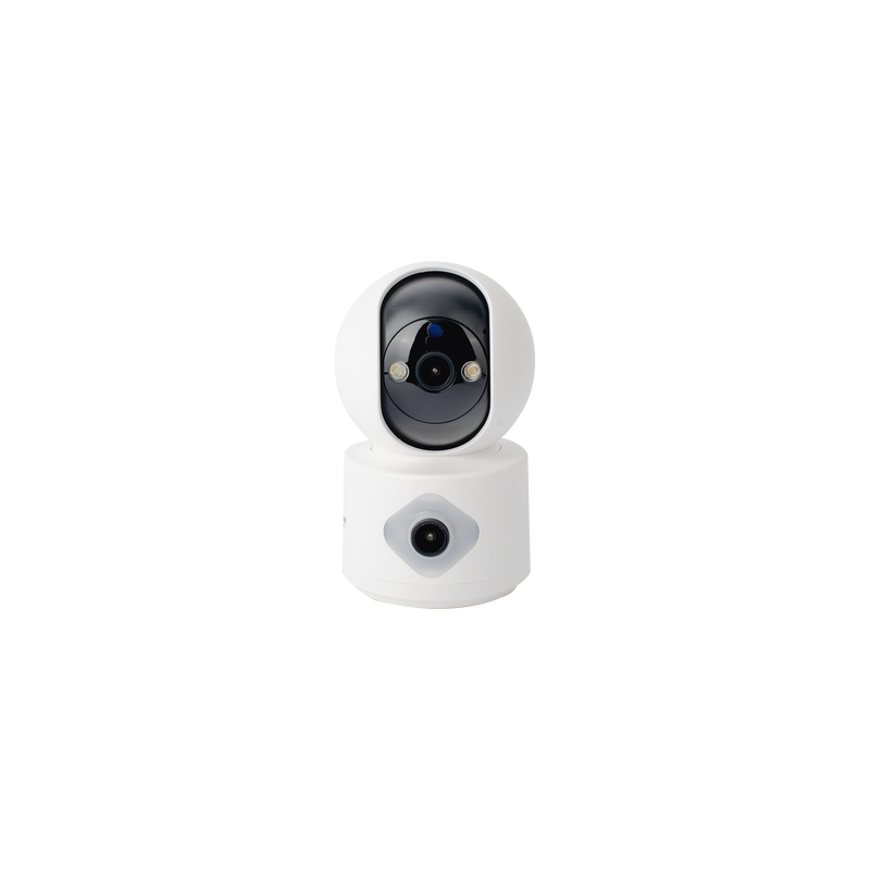Camara doble lente 3mp| Wifi| autoseguimiento| Detección de movimiento| audio de 2 vias| almacenamiento hasta 128GB