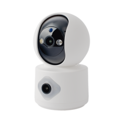 Camara doble lente 3mp| Wifi| autoseguimiento| Detección de movimiento| audio de 2 vias| almacenamiento hasta 128GB