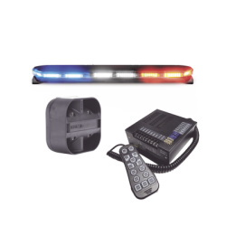 Kit de Sirena, Bocina y Torreta de 47", Serie 16 con 300 LEDs, Dual Color, Frente: Rojo/Blanco, Azul/Blanco, Trasero: Rojo/Ámbar, Azul/Ámbar
