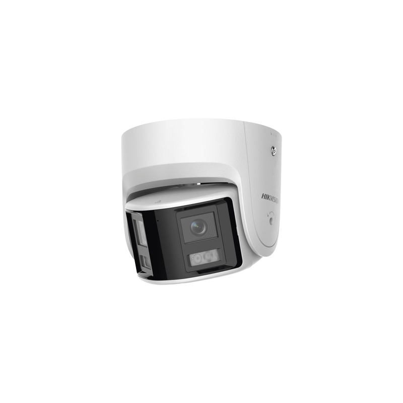 [FlexVu] [PROTECCIÓN ACTIVA] Turret IP 4 Megapixel / 2 Lentes de 2.8 mm (Imagen Panorámica 180°) / 30 mts IR / Exterior IP67 / Luz Intermitente y Alerta de Audio / Audio Bidireccional / ACUSENSE / WDR 120 dB / Micro SD