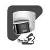 [FlexVu] [PROTECCIÓN ACTIVA] Turret IP 4 Megapixel / 2 Lentes de 2.8 mm (Imagen Panorámica 180°) / 30 mts IR / Exterior IP67 / Luz Intermitente y Alerta de Audio / Audio Bidireccional / ACUSENSE / WDR 120 dB / Micro SD