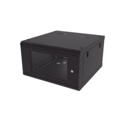 Gabinete de Pared con Puerta de Cristal Templado, 635 mm de Profundidad, 6U Rack de 19 in, Acero Reforzado