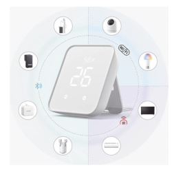 KIT Controlador HUB principal para dispositivos SwitchBot, Señal Wifi y BLUETOOTH, incluye 2 motores cortinas y 1 control remoto 