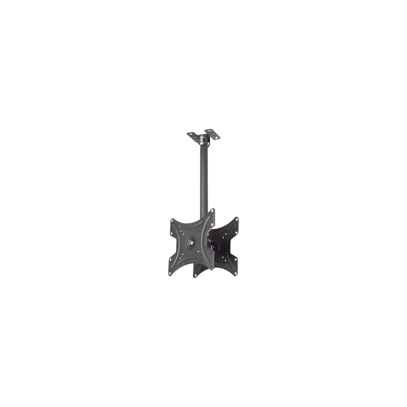Montaje de Techo Universal Doble  para Monitores de 17 a  42" | Soporta hasta 22 KG x monitor/ VESA 75X75, 100X100, 200X200 / Acero / Montaje Telescopico de 50 cm hasta 80cm