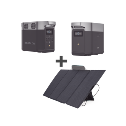 Kit de Estación de Energía Portátil 1024Wh + Batería Externa 1024Wh + Panel Solar Flexible 400W (2024Wh Totales)