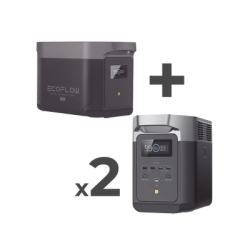 Kit de Estación de Energía Portátil 2048Wh + 2 Baterías Externas 2048Wh (6144Wh Totales)