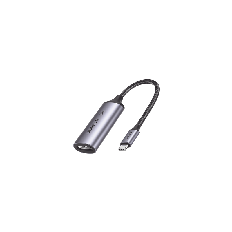 Cable Adaptador USB-C a DP 1.4 |  8K@60Hz | 4K@240Hz | Compatible con Thunderbolt 3 & 4 | HDR | eARC | DTS |  Dolby | 3D | ALLM | VRR | Admite Multi-Stream (MST) | Longitud del cable 10cm | Caja de Aluminio.