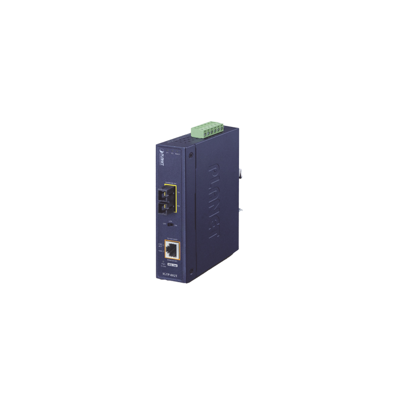 Convertidor de medios industrial PoE+ 1000BASE-SX a 10/100/1000BASE-T 802.3at (SC,MM) -550 m