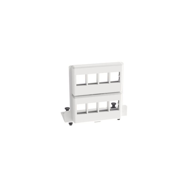 Patch Panel de 8 Puertos Keystone, Para Uso con Gabinetes Multipropósito, de Instalación a Presión, Color Blanco