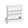 Patch Panel de 8 Puertos Keystone, Para Uso con Gabinetes Multipropósito, de Instalación a Presión, Color Blanco
