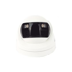 [ColorVu + Panoramica + Dual Light] Turret TURBOHD 3K (5 Megapixel) / Micrófono Integrado / Visión 180° / Imagen a Color 24/7 / 40 mts Luz Blanca + 40 mts IR / Exterior IP67 / WDR