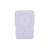 Power Bank Inalambrico | 5000mAh | 7.5W  |  Con Emojis de Estado | Carga Rápida USB-C Bidireccional  | Pantalla TFT  Inteligente | 13 niveles de Proteccion | Con Holder | Color Purple.