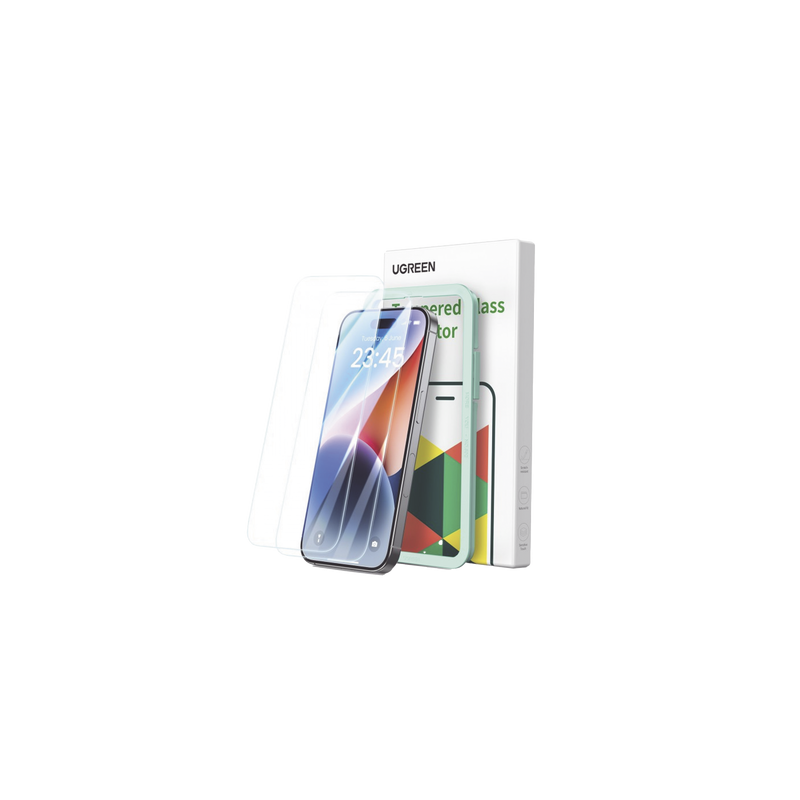 Protector de pantalla UGREEN HD con marco de instalación para iPhone 16 Pro Max (paquete de 2)