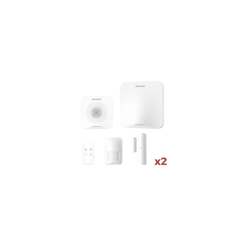 (AX HOME) KIT de Alarma AX HOME / Incluye: 1 Hub con batería de respaldo / 1 Llavero / 1 PIR / 2 Contactos Magnéticos / 1 Sirena / Wi-Fi / 3G/4G / Compatible con Hik-Connect P2P y Hik-Partner PRO