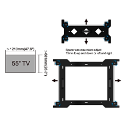 Espaciador  Para Montaje De Videowall en Pared |Compatible con Pantallas de 55"  