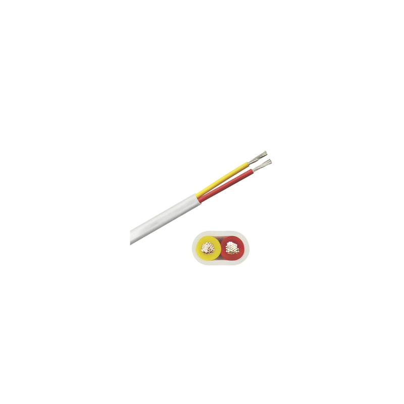 Rollo de cable plano grado marino calibre 14, de 2 conductores (rojo y amarillo) de 250 pies (76.2 m) 