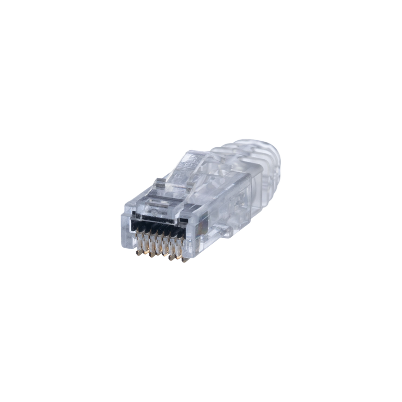 Plug RJ45 Cat6 de 3 Piezas, Para Cable UTP de Calibre 23-24 AWG, Chapado en Oro de 50 micras, Paquete de 100 piezas