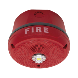 Sirena con Lámpara LED Estroboscópica / Montaje en Techo / Nivel de Candelas Seleccionable / Color Rojo / Nuevo Diseño Moderno y Elegante / Menor Consumo de Corriente / Uso exterior