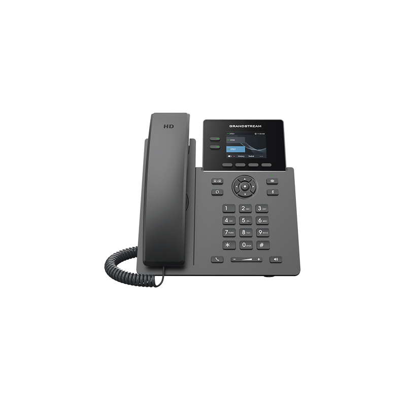TELÉFONO IP POE GRADO OPERADOR DE 2 LÍNEAS / PANTALLA LCD TFT 2.4 PULGADAS COLOR / 8 BOTONES VIRTUALES MULTIUSO / SEGURIDAD CARRIER-GRADE / COMPATIBLE CON GDMS / AUDIO HD / CONFERENCIAS DE AUDIO 5 VÍAS