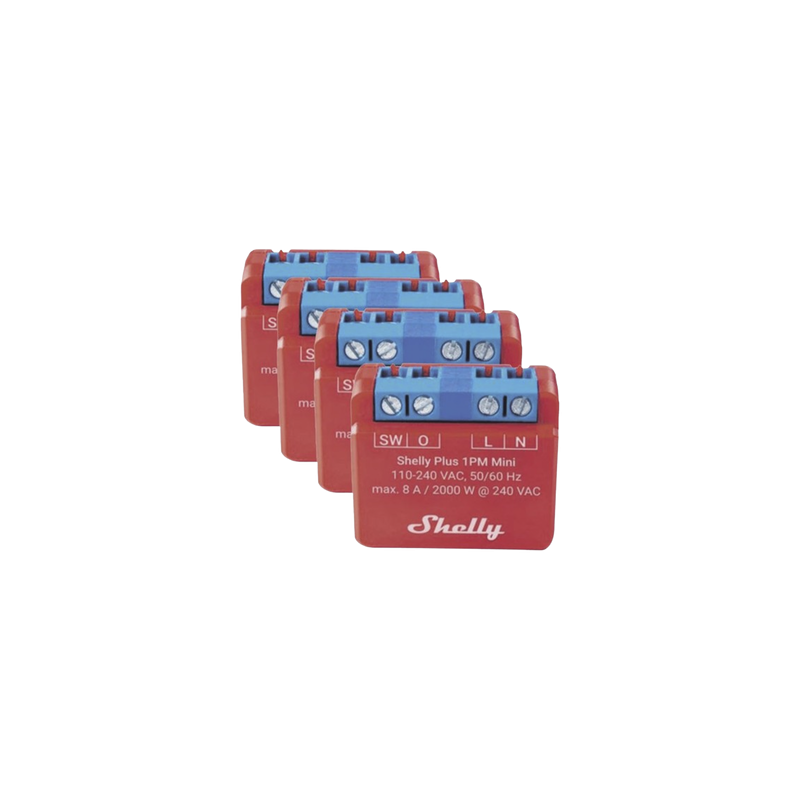 KIT 4 piezas Mini Interruptor inteligente con Wi-Fi, medición de consumo, 1 canal 8A, compatible con asistentes de voz Alexa y GoogleHome