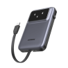 Power Bank Serie Uno |  10000mAh | 30W |  con Cable USB-C Incorporado | 2 Salidas 30W Max. | Pantalla Inteligente | Carcasa Ignifuga | Aprobado por Aerolíneas.| Color Grey.
