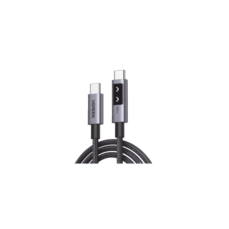 Cable USB-C a USB-C | 1 Metro | Carga Rápida de hasta 100W | Transferencia de datos 480 Mbps | PD3.0 | QC4.0/3.0/2.0 | FPC | AFC | Protección Integrada| Caja de Aluminio | Nylon Trenzado | Amplia Compatibilidad | Color Negro.