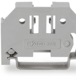 TOPE DE CIERRE SIN TORNILLOS / ANCHO 6 MM / PARA CARRIL DIN 35 X 15 Y 35 X 7,5 / GRIS / SIN HERRAMIENTAS / COMPATIBLE DIN EN 60715 / PLACAS DE FIJACIÓN