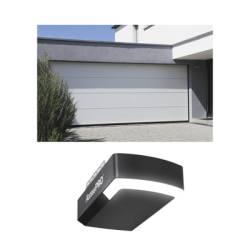 KIT COMPLETO Puerta D/ Garage 12x9 Pies / Lisa Linea Central / Color blanco / Insulada / Incluye Motor FS1000APPRT / 1/2HP / Fuerte/Silencioso/Luz LED/Motor DC .