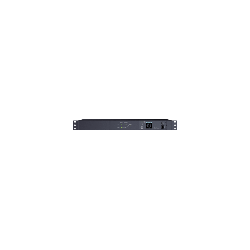 PDU ATS (Fuente Redundante Auto-transferible) Medible, Para Distribución de Energía, 2 Entradas 120 Vca NEMA5-15P, Con 10 Salidas NEMA 5-15R, Horizontal 19in, 1UR