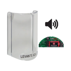 Cubierta Protectora De Policarbonato, Súper Resistente, Con Sonido, Texto En Español, Para Botones Multiusos Serie Stopper® Station De STI