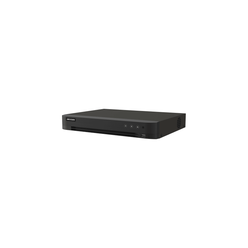 DVR 16 Canales TURBOHD + 16 Canales IP / 8 Megapixel (4K) / Audio Bidireccional / ACUSENSE / Audio Bidireccional / 1 Bahía de Disco Duro / Salida de Video en Full HD / H.265+