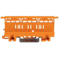Portador de Montaje de la Serie 221 / 4 mm² / Montaje en Riel DIN-35 y Montaje con Tornillos / Color Naranja / Material PA66 / UL94 V0