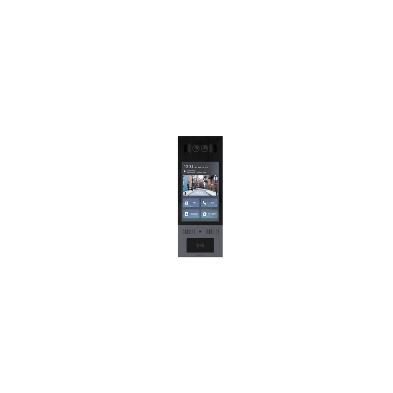 Frente de Calle Antivandálico IK10 / Incluye montaje / Administración 100% en la Nube / Notificación a APP / Llamada Telefónica / ANDROID / SIP / ONVIF /Reconocimiento Facial / QR y PIN para Visitas / IP66 / Bluetooth / NFC