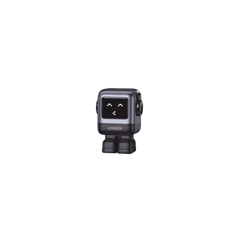 Cargador Mini GaNRobot 30W serie UNO | 1 USB-C de Carga Rápida | Tecnología GaN II | Multiprotocolo PD/QC/SCP/FCA | Carga Inteligente | Pantalla LED | Zapato Magnético Extraíble | Thermal Guard | Color Negro.
